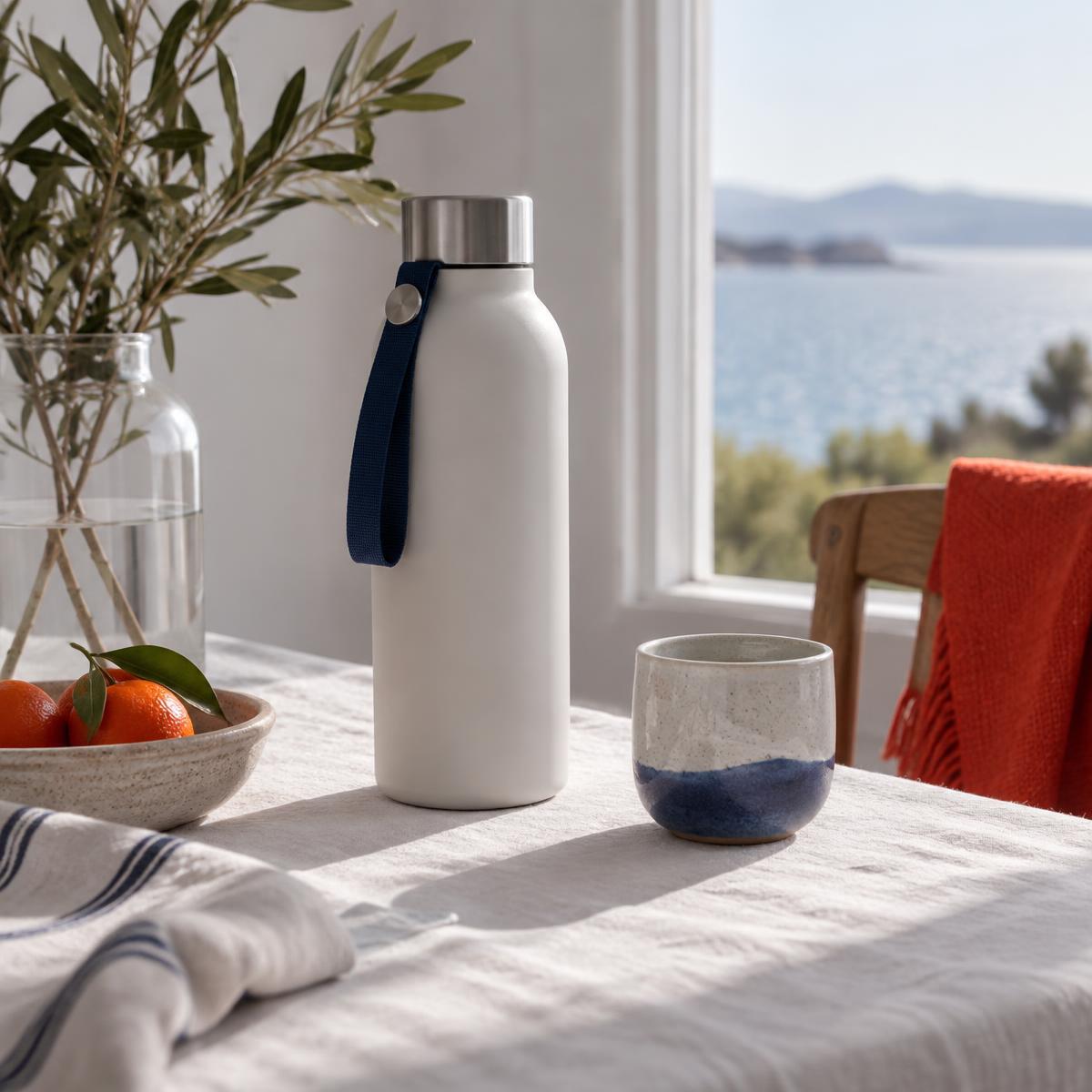 Unbranded lifestyle product arranged in soft window light